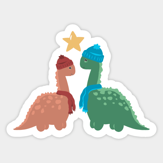 Christmas Dinos Sticker by Tilly-Scribbles